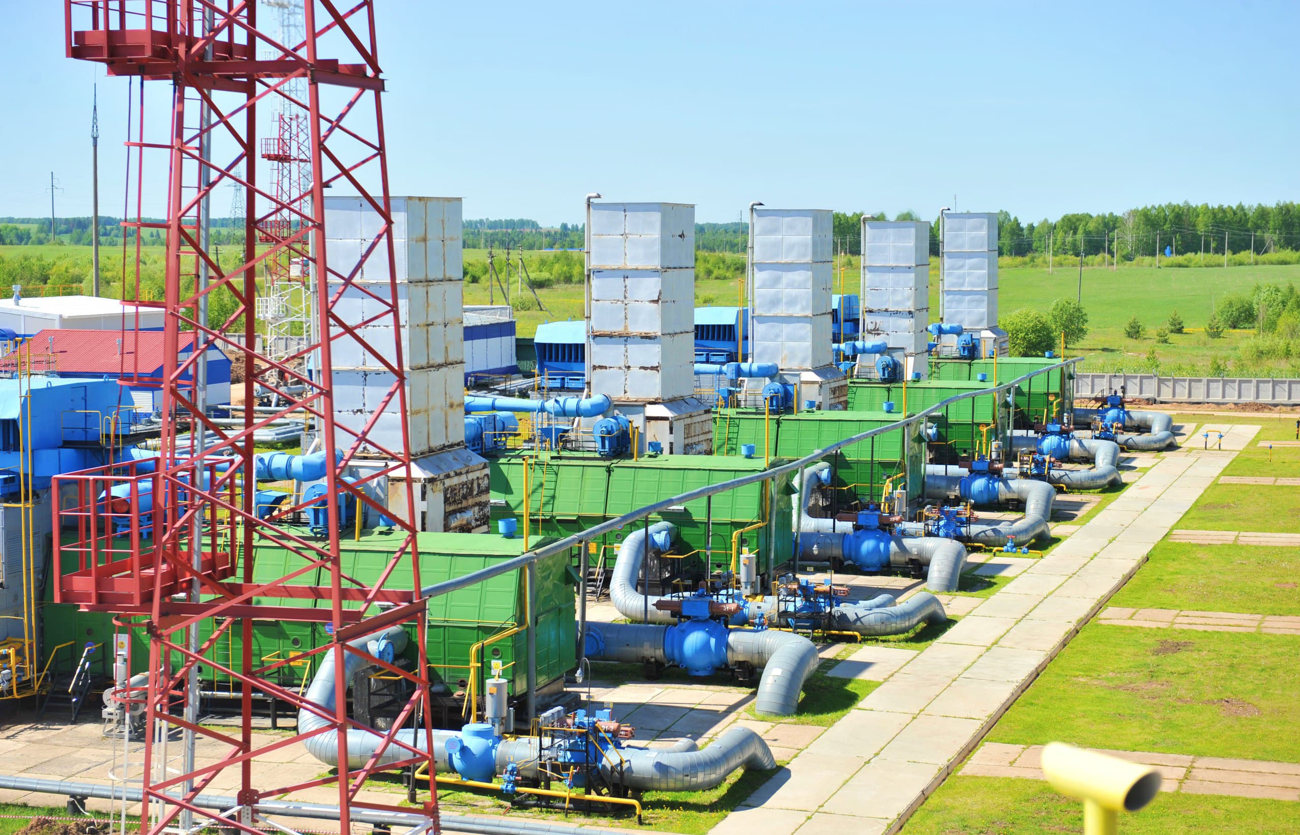 A line of gas compressors
