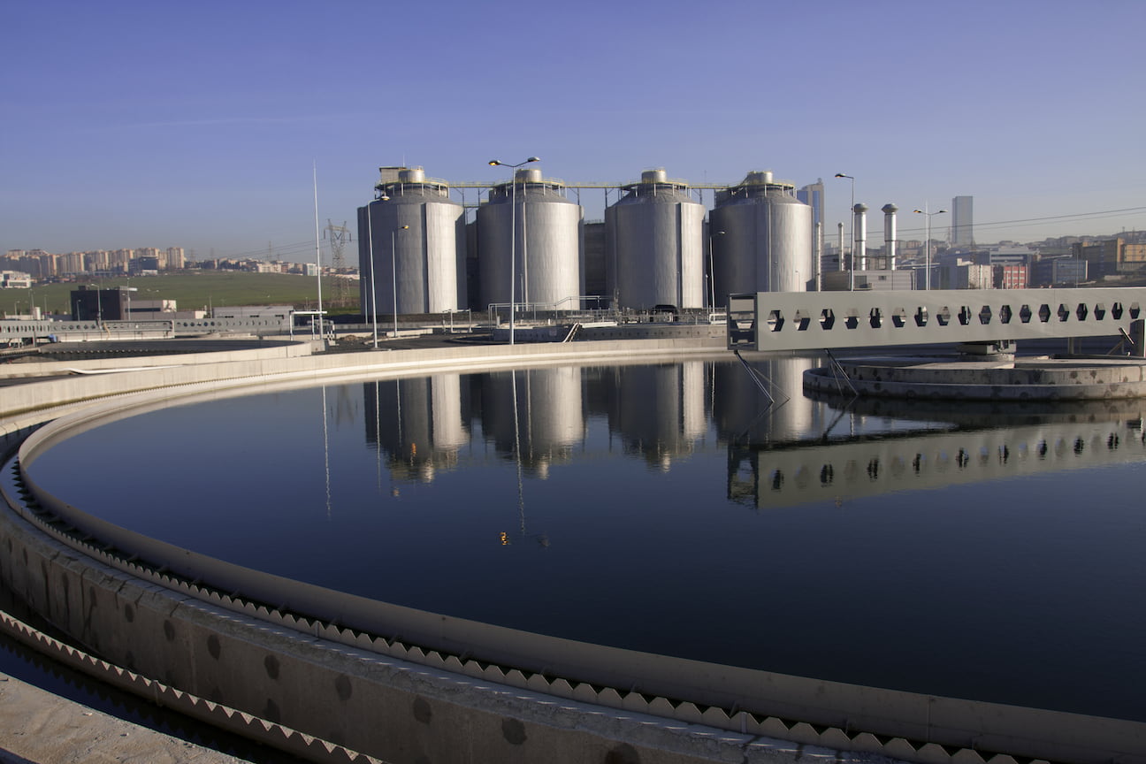 Wastewater treatment facility tank